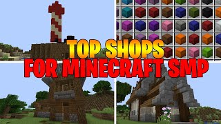 TOP 5 SHOPS FOR A MINECRAFT SMP SERVER OR REALMS PRICESIDEASBUILDS  Minecraft 116 [upl. by Adeirf]