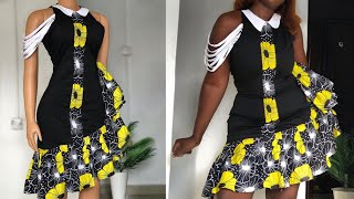 How to Cut and Sew a pencil Dress With Gathered Side Ruffles [upl. by Rednaeel310]