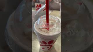 Free Peppermint Chip Milkshake of ChickfilA it’s so Good asmrfood asmr milkshake youtubeshort [upl. by Gipson]