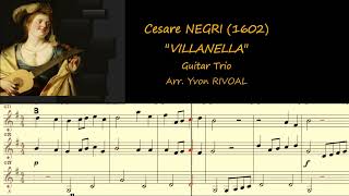 Cesare Negri 💃🏻 quotVillanellaquot Guitar Trio [upl. by Atteselrahc934]