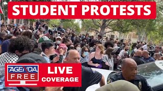 LIVE Police Dispersing Student Protesters at USC  Breaking News Coverage College Protests [upl. by Sirrom]