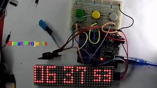 MAX7219 RTC DS1307 dht11 led matrix clock Arduino [upl. by Niac524]