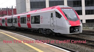 NEW TFW Class 756 756107 at Cardiff Central Station heading to Merthyr Tydfil 151124 [upl. by Lakim]