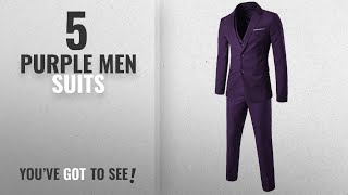 Top 10 Purple Men Suits Winter 2018  WEEN CHARM Mens Two Button Notch Lapel Slim Fit 3piece [upl. by Fiden]