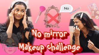 No Mirror 🪞 Makeup Challenge😎  Rugees Vini  Gima Ashi [upl. by Meirrak]