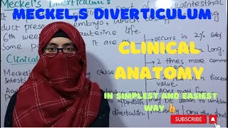 Meckels diverticulum  clinical anatomy  small Intestine  ayeshamedicaleducation [upl. by Darwin425]