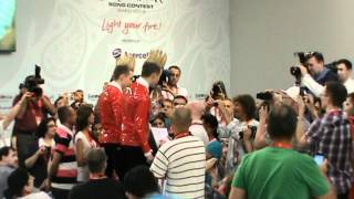 Baku 2012 Jedward in the Press Center [upl. by Dougy]