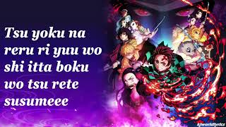 Demon Slayer Opening 1 Lyrics GurengeLISA kjworldlyrics [upl. by Geoff]