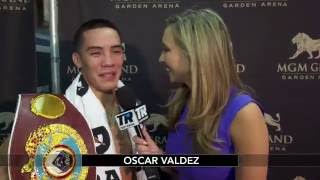 Oscar Valdez Post Fight Interview  CrawfordPostol [upl. by Selec709]