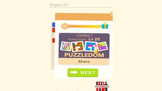 Puzzledom  Connect  Expert Level 1  50  Walkthrough [upl. by Atteynek]