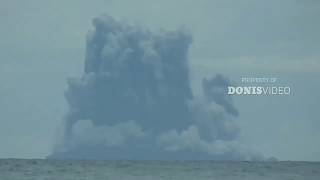 Fire fights with Water Spectacular explosions from Krakatoa volcano 1 Jan 2019 [upl. by Ronnica783]