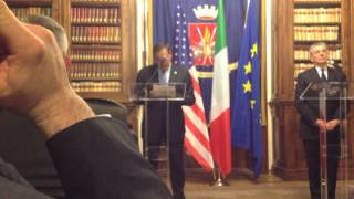 Leon Panetta Speaks Italian During Visit to Italy [upl. by Eseilanna]