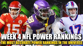 Week 4 NFL Power Rankings 🔥🔥🔥 The Most Accurate in the Universe [upl. by Arodnap730]