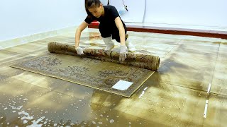 Watch a Professional Clean a Rug So Dirty You Wont Believe Your Eyes [upl. by Kemp8]