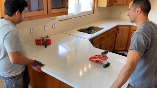 Kitchen Remodel Part 11 – New Quartz Countertops Installed [upl. by Sew844]