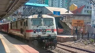 first time train cross RED signal in Mumbra Railway Station Mumbai local train [upl. by Anawqahs649]