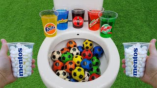 Football VS Popular Sodas  Fruko Coca Cola Fanta Mtn Dew Schweppes and Mentos in the toilet [upl. by Eugenia]