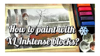 Derwent XL Inktense blocks ❄️ demo amp winter landscape 🌨️ [upl. by Jonathan]