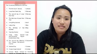 The 13 Statutory Holidays for 2022 Of Domestic Helper in Hongkong Thina Lopez Vlog [upl. by Eniad]