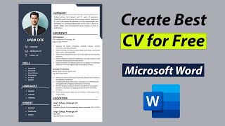 Create Best CV for Free in MS Word  Best CV Format 2022 [upl. by Ahtnamys184]