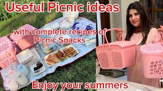 Picnic ideas  complete recipes of picnic snacks  enjoy summers picnicideas snacksrecipe summer [upl. by Kermy458]