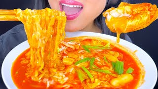 ASMR SPICY NOODLES amp SOFT BOILED EGGS with RICE CAKES Mom Hospital Update [upl. by Ahsonek]