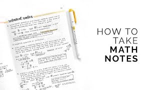 how to take math notes 💛 effective notetaking techniques [upl. by Potter]