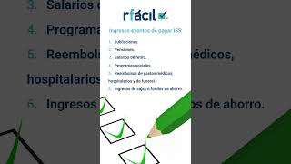 Ingresos exentos de pagar ISR [upl. by Kcirddor874]