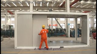 The whole installation process of China prefab Flatpack container house in 6 minutes [upl. by Stefano219]