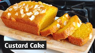 Soft And Spongy Custard Cake  Easy Custard Powder Cake Recipe  Custard Cake Eggless [upl. by Brader]