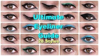 28 Eyeliner Tutorials  Ultimate Eyeliner Guide [upl. by Orwin6]