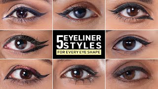 EASY Eyeliner Styles for Beginners  5 Ways To Do Your Eyeliner For EVERY Eye Shape [upl. by Adiazteb978]