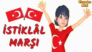 İstiklal Marşı Ezberleme  10 KITA DİNLE  FON MÜZİĞİ  ANİMASYON [upl. by Savell223]