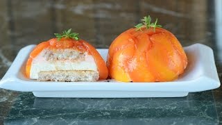 Poached Peach Mousse Dome – Fruit Entremet Recipe [upl. by Ahsienar]