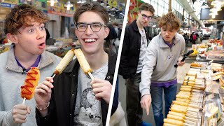 British Uni Students try Everything at a Korean Market [upl. by Bickart]