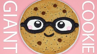 HOW TO MAKE A GIANT COOKIE CAKE  NERDY NUMMIES [upl. by Hadeis]