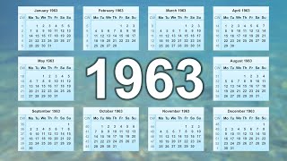 Calendar 1963 [upl. by Oirretno216]