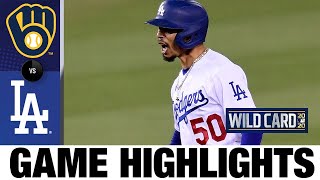 Clayton Kershaws 13 strikeouts send Dodgers to NLDS  BrewersDodgers Game 2 Highlights 10120 [upl. by Nevaj]