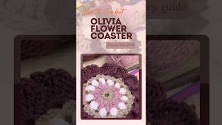 How to make a flower crochet coaster  Step by step tutorial for beginners crochet shorts [upl. by Giustino842]