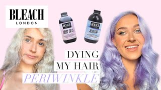 BLEACHING MY HAIR AND DYING IT PERIWINKLE pastel purpleblue Bleach London [upl. by Jeanna]