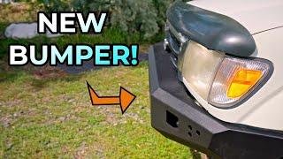 NEW Front Bumper Installation 1st Gen Tacoma Upgrade Part 3 [upl. by Ecilegna]