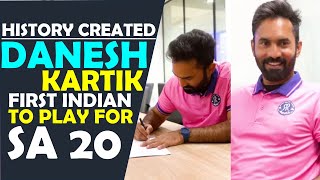 Breaking  Dinesh Karthik Create History  First Indian to play for Paarl Royals in SA20 SA20 [upl. by Lantha]