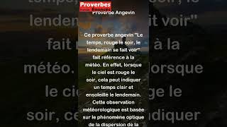 Proverbe Angevin  Le temps rouge le soir le lendemain se fait voir shorts [upl. by Anelleh]