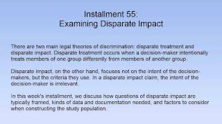 Examining Disparate Impact [upl. by Stambaugh353]