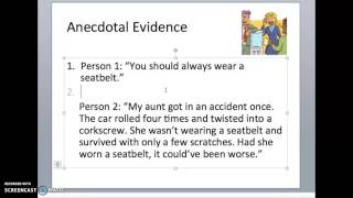 Logical Fallacy 9 Anecdotal Evidence [upl. by Hooke570]