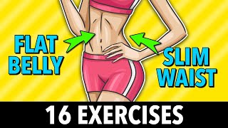 16 Core Exercises that Burn Belly Fat Flat Belly  Slim Waist [upl. by Eaton491]