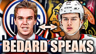 CONNOR BEDARD SPEAKS OUT ON CONNOR McDAVID amp THE EDMONTON OILERS GENERATIONAL SHOWDOWN Blackhawks [upl. by Noma233]