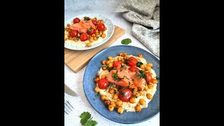 Recette IG bas  Aubergine crémeuse aux pois chiches et tomates épicés  saumon [upl. by Jemma]