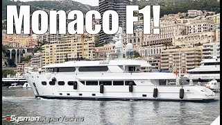 Celebrity Yachts in Monaco amp F1 Build Up [upl. by Aicilf744]