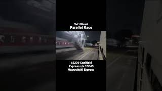 Race between coalfield express and mayurakshi express Friendz Vinz shorts viralvideo train art [upl. by Anaer369]